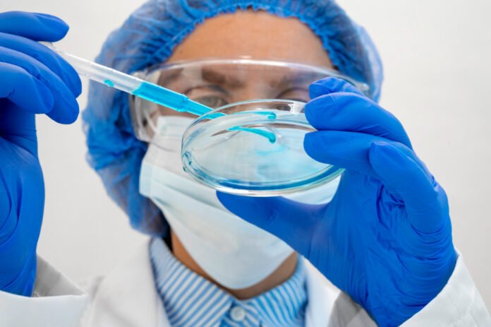 cientista analisando ma cultura de celulas.