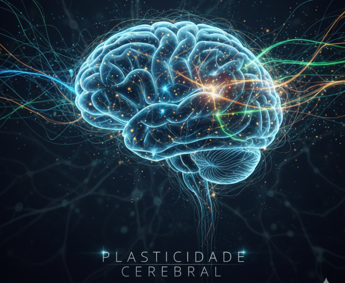 figura de um cérebro e sua plasticidade.