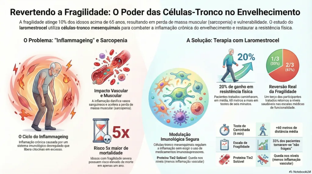 Infográfico sobre fragilidade dos idosos.