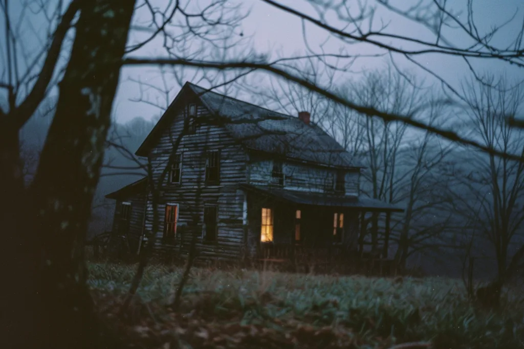 imagem de uma casa assombrada.