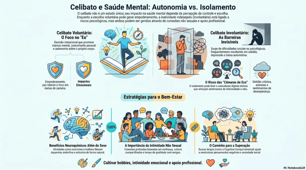Infográfico do celibato voluntario.