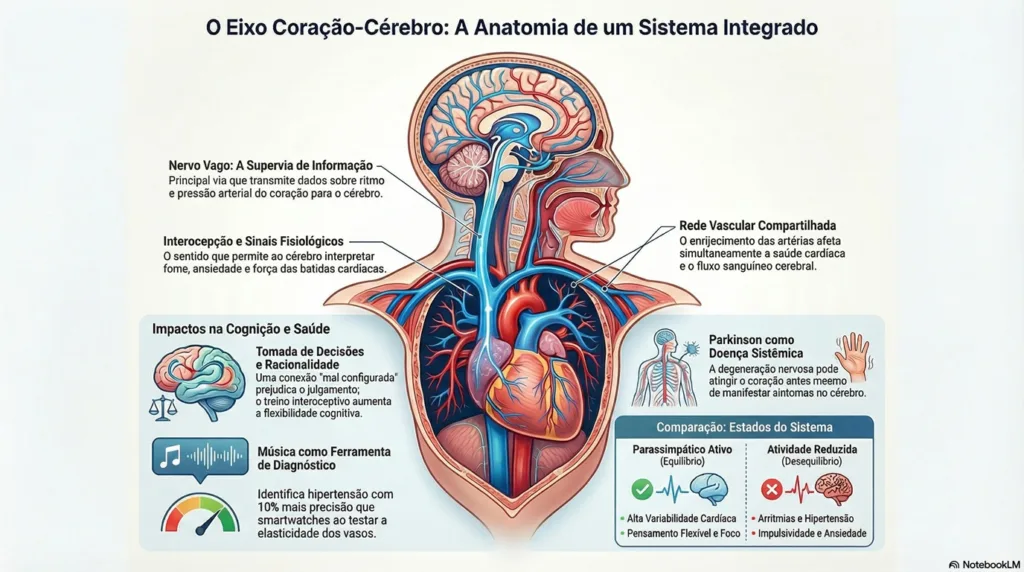 Infográfico do eixo coração-cérebro.