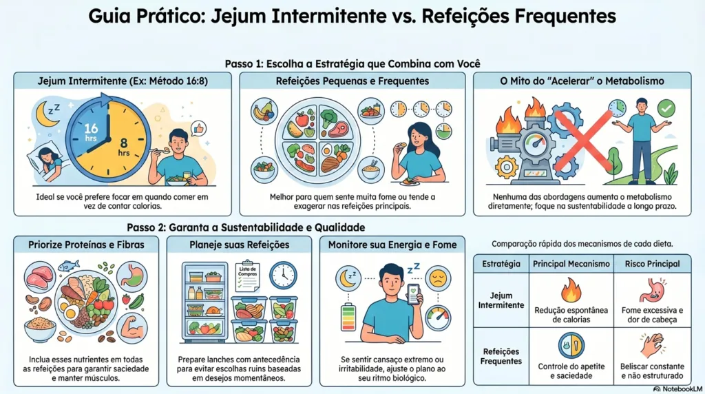 Infográfico sobre o Jejum intermitente.