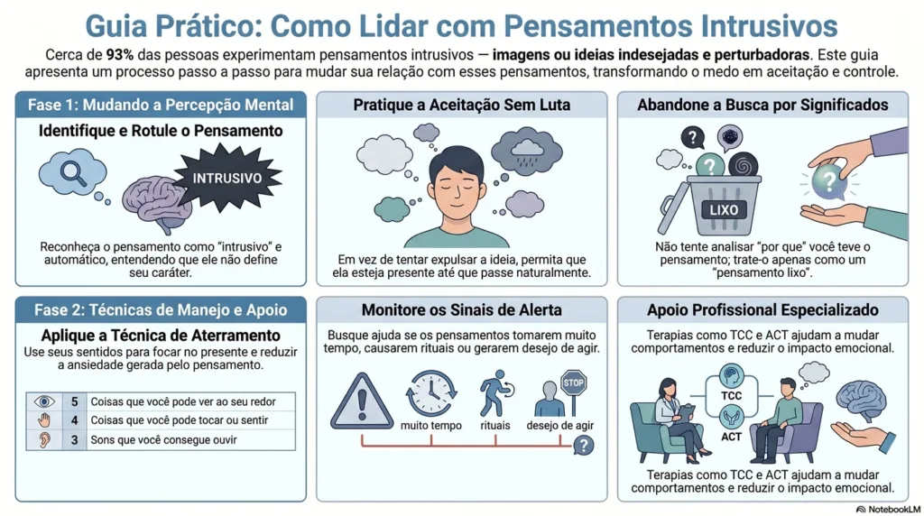 Infográfico sobre pensamento intrusivo.