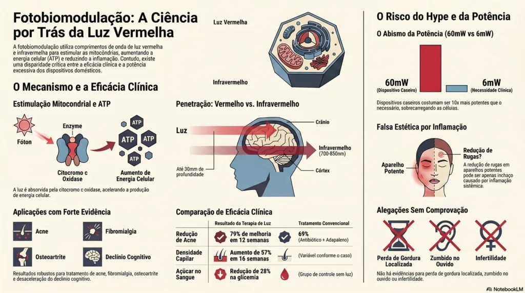 infográfico da terapia de luz vermelha