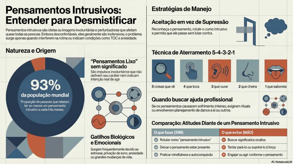 Infográfico de pensamento intrusivo.