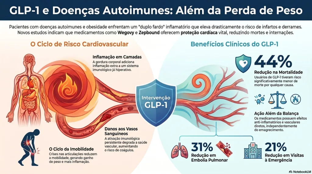 Infográfico GLP-1 em doenças autoimunes