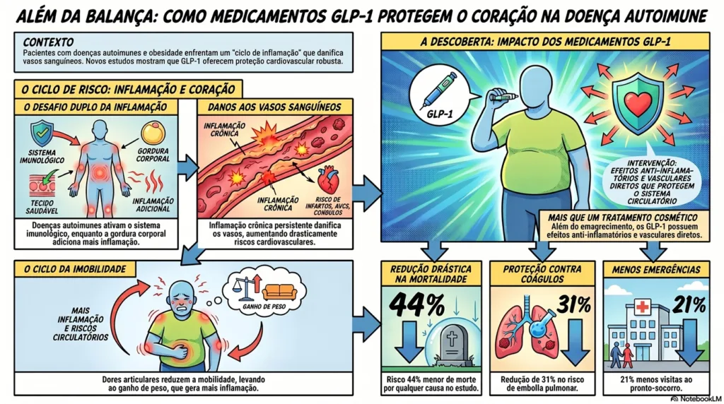 infográfico GLP-1 em proteção cardiovascular.