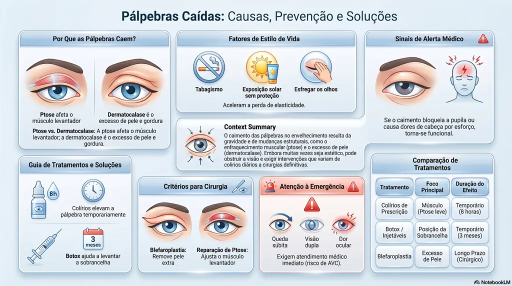 Infográfico sobre as pálpebras.