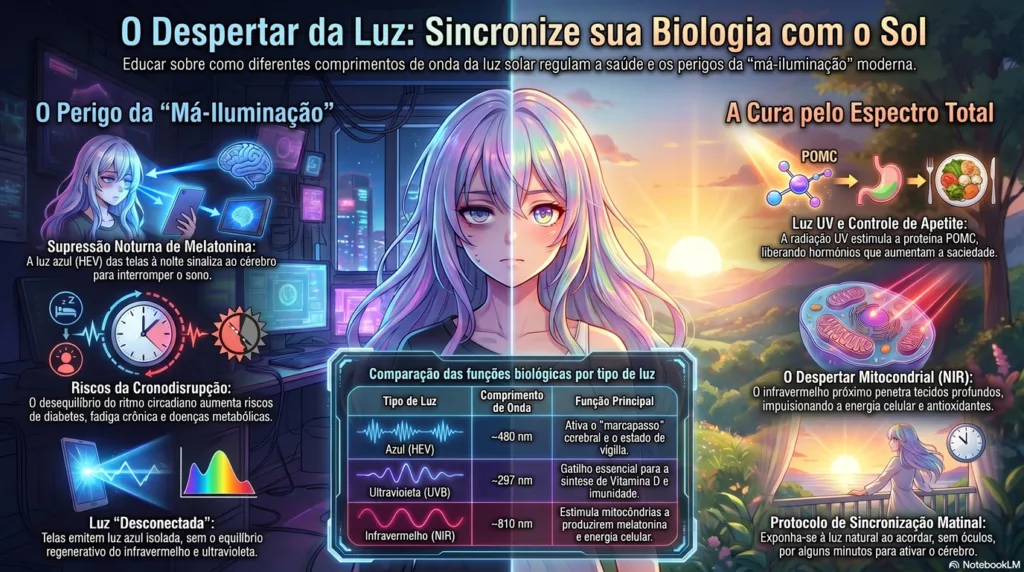infográfico sobre luz azul.