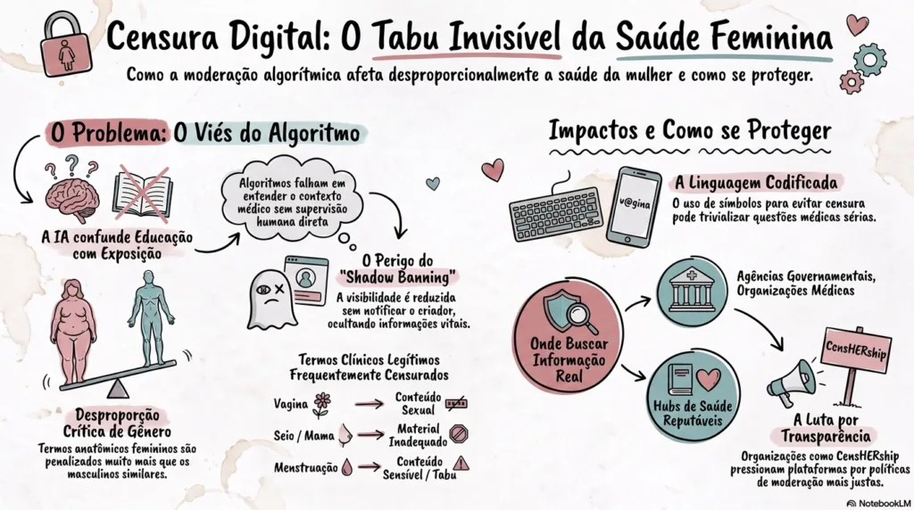 Infográfico da censura digital.
