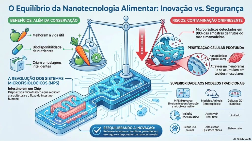 Infográfico do nanoplastico alimentar.