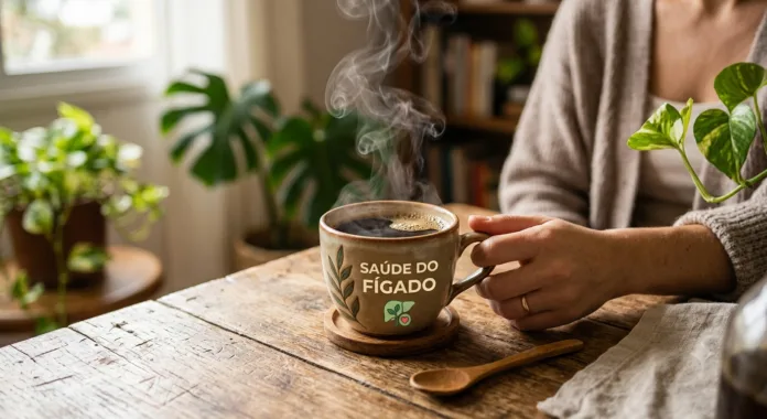 imagem de uma xicara de café quente.