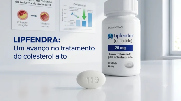 arte com um pote do novo remédio Lipfendra