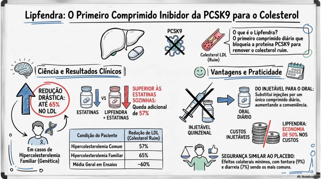 Infográfico do novo remédio para colesterol alto.