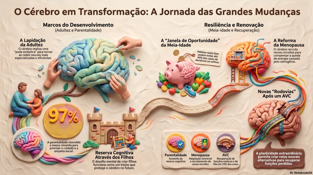 Infográfico das mutações do cérebro.