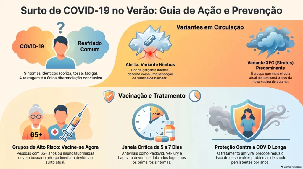 infográfico sobre resfriado e covid-19