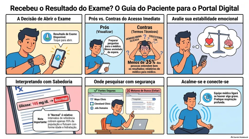 infográfico sobre resultado dos exames.