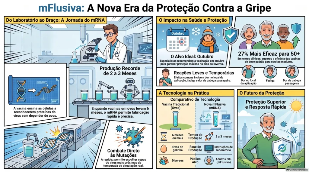 Infográfico sobre nova vacina da gripe.