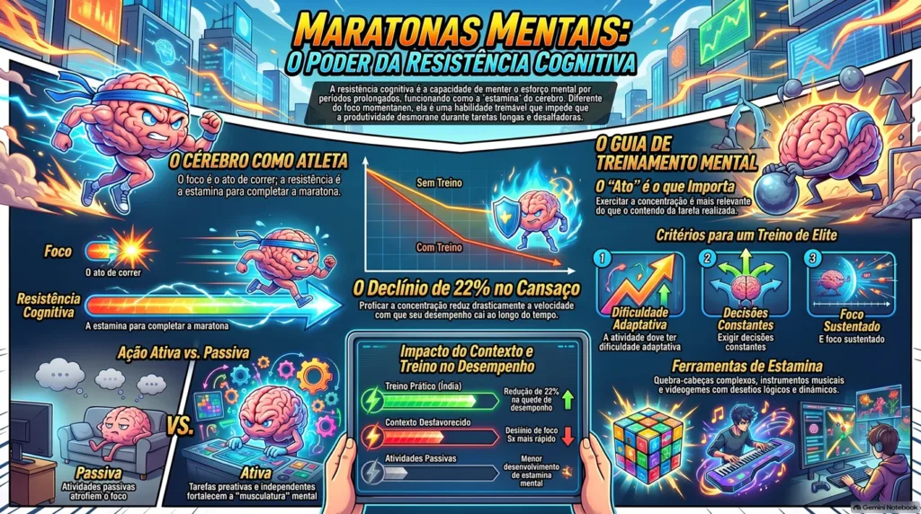 infográfico de maratona mental para crianças.