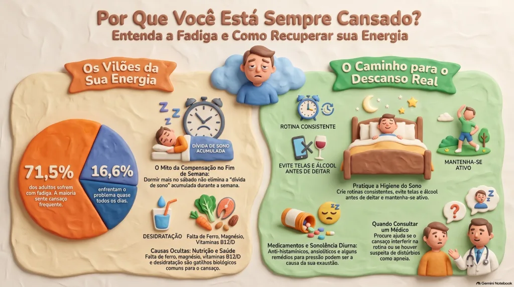 infográfico sobre superação do cansaço.