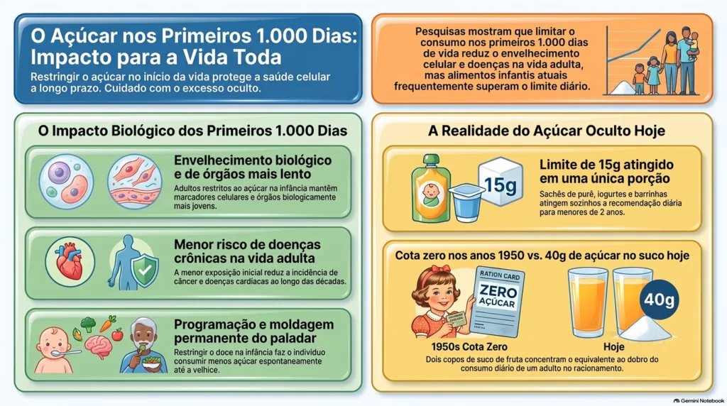 infográfico da açúcar na infância