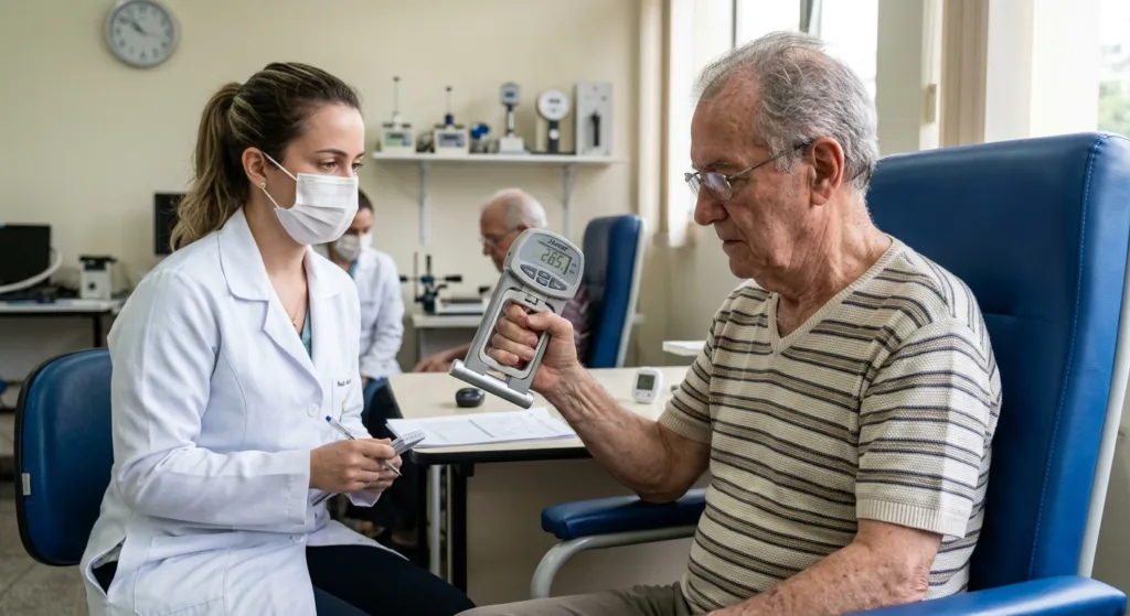 idoso em um consultório médico.