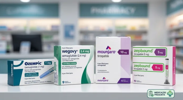 imagem de embalagens de medicamentos GLP-1