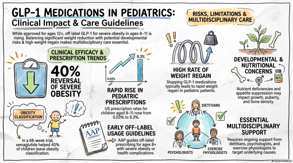 infográfico sobre obesidade infantil e glp-1.