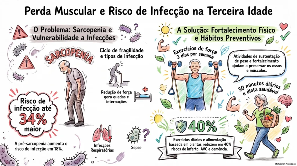 infográfico sobre perda muscular.