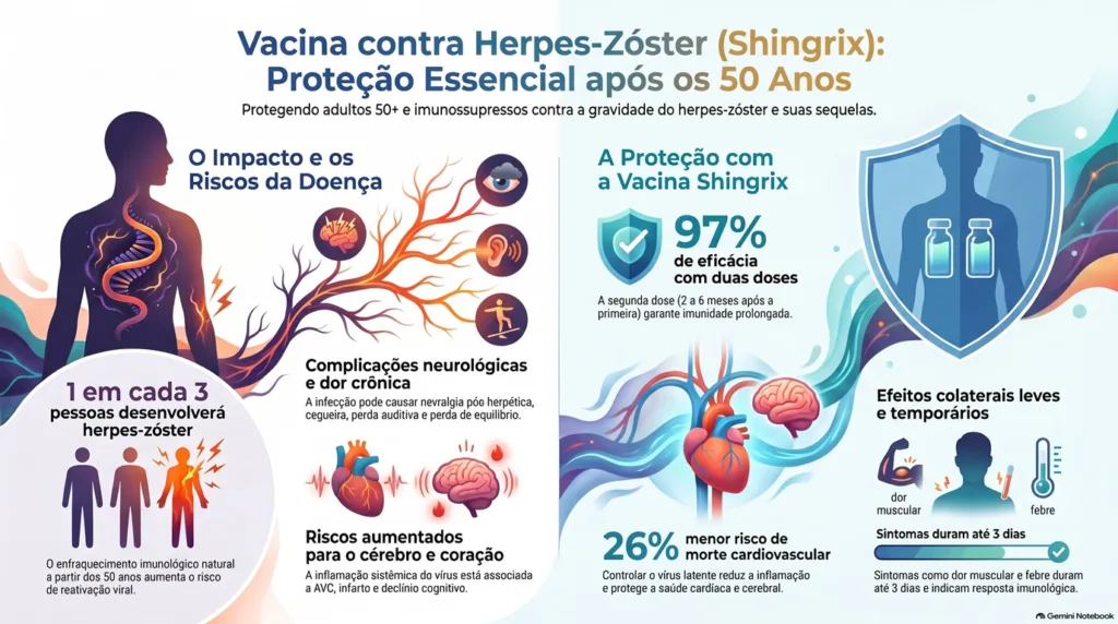 infográfico sobre a herpes zoster.